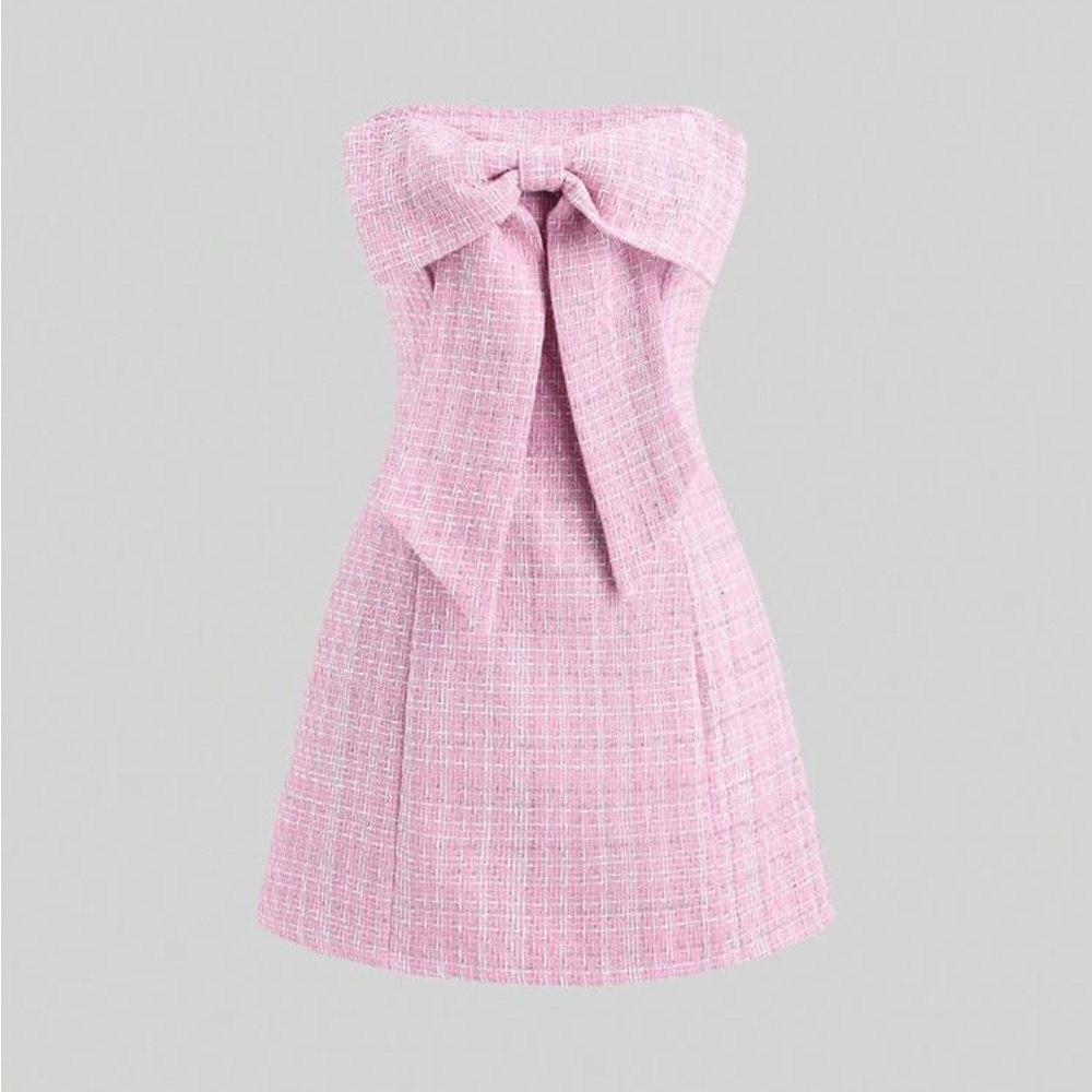 NWT shein tweed bow mini dress